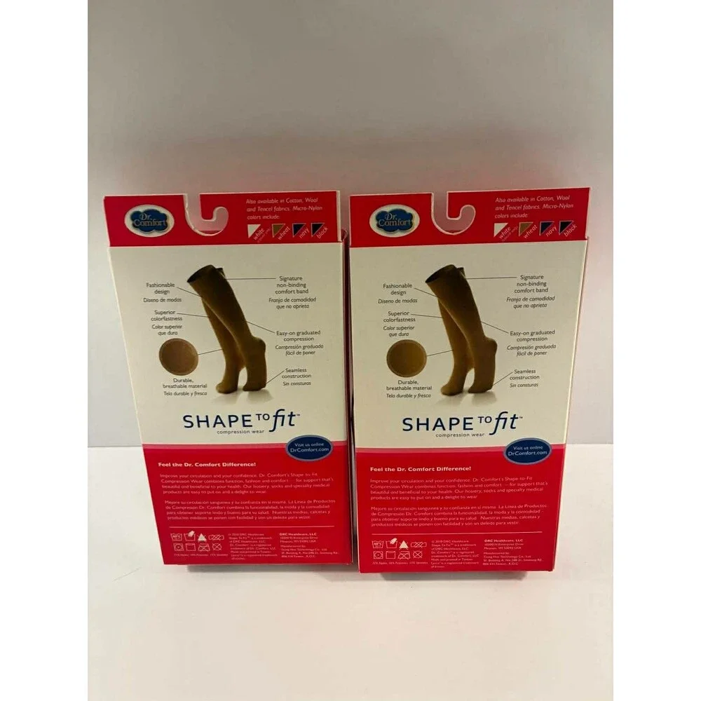 2X Dr Comfort Shape to Fit Womens 15-20 mmHg Compression Socks BLACK‎ Size XL